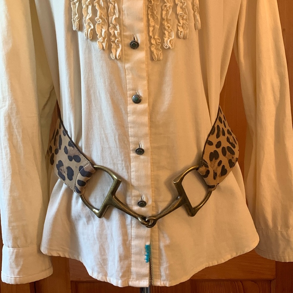 Tasha Polizzi leopard print leather belt